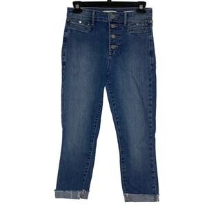 Guess 1981 Studded Jean Skinny Button Fly Size 27 Belt Loops 4 Working Pockets